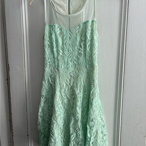 Xhilaration Light Green Lace Mini Dress